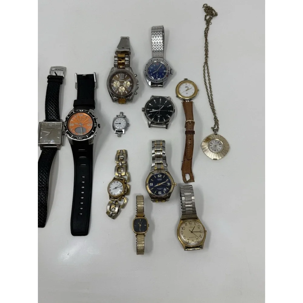 15 Watch Lot Invicta Casio Timex Vostok Tommy Bahama Parts Repair Untested